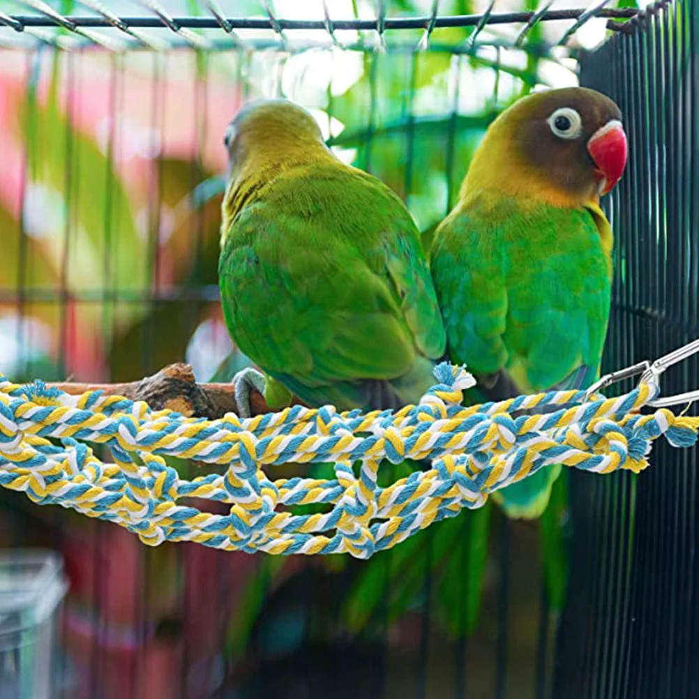 

2Pcs Colored Woven Hammock Net Hanging Climbing Playground for Pet Hamster Squirrel Bird Reptile Sturdy Safe Exercise Relaxing