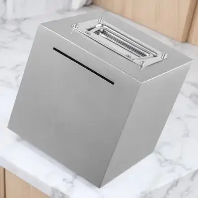 

Stainless Steel Coin Bank for Boys Girls and Adults Rustproof Money Box with Handle Space Saving Piggy Bank for Bedroom Living