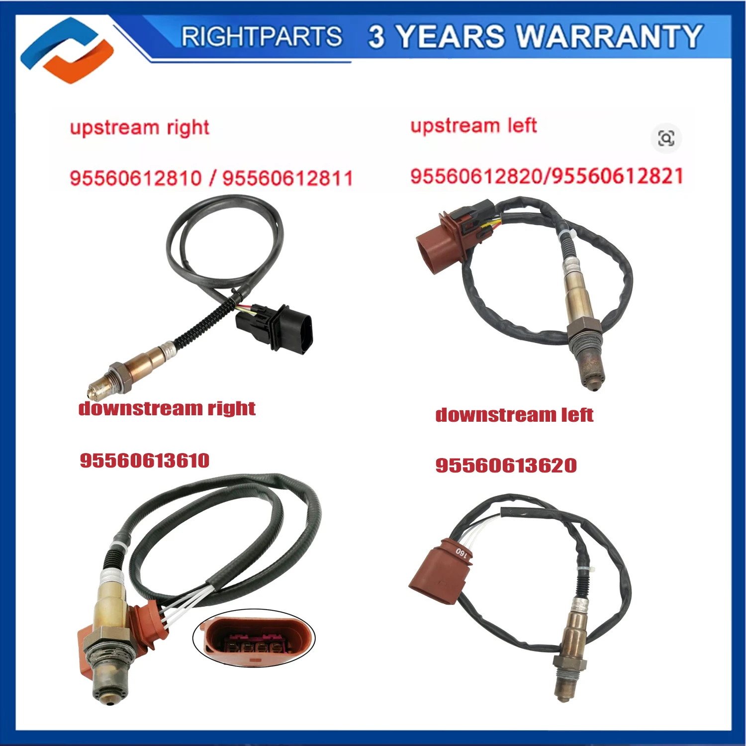 4pcs Lambda Probe O2 Oxygen Sensor For Porsche Cayenne 9PA 955 957 3.2L 03-2007 95560612810 95560612820 95560613610 95560613620