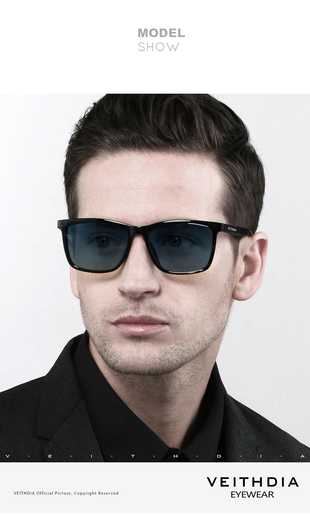VEITHDIA Marken-Unisex-Photochrom-Gradient-Brille, polarisierte Sonnenbrille, UV400, TR90-Rahmen, Outdoor-Sport- und Fahrbrille 7911 – Detail 8