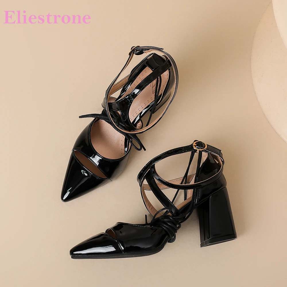 

2026 Summer Sexy Oversize Leg Wrap Sandals for Women High Chunky Heels Lady Clubwear Shoes Plus Size 12 43 45 48