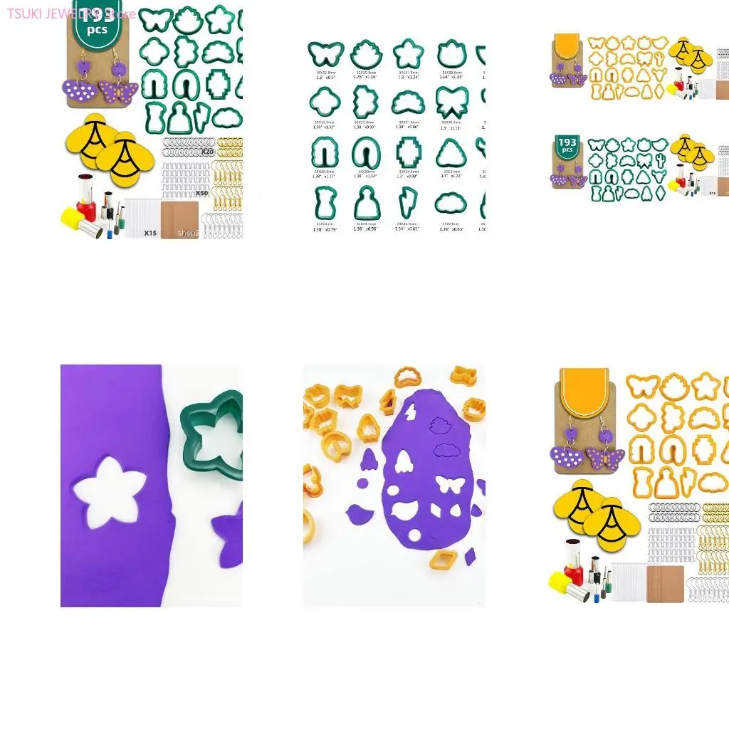 

62KE Polymer Clay Earring Making Polymer Clay Earring Cutters Earring Accessories for Polymer Clay Earring Jewelry Making