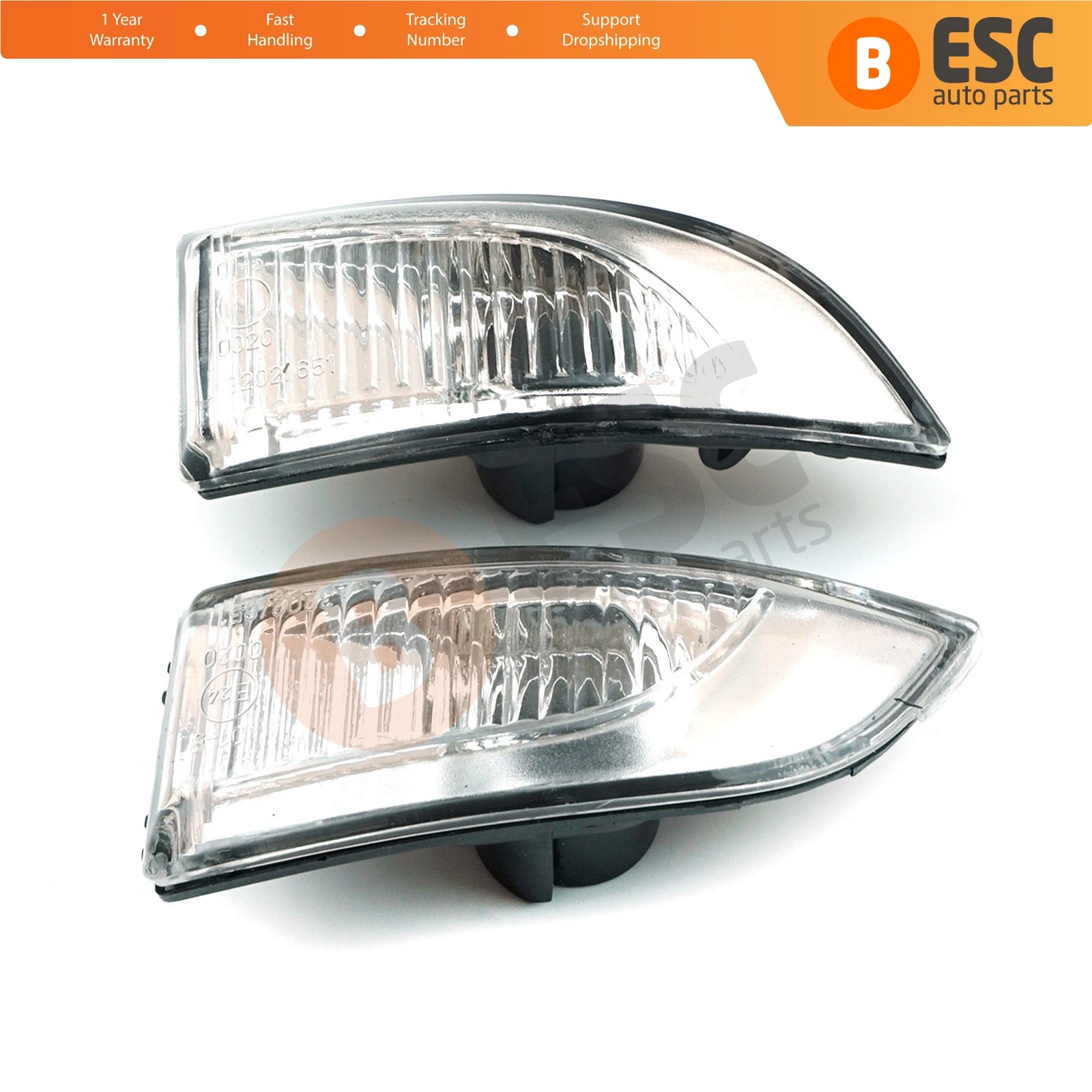 ESC ESP602 Side Wing Mirror Indicator Lamp Lens 261656470R, 261609550R for Renault Megane MK3 Fluence Latitude Laguna Scenic