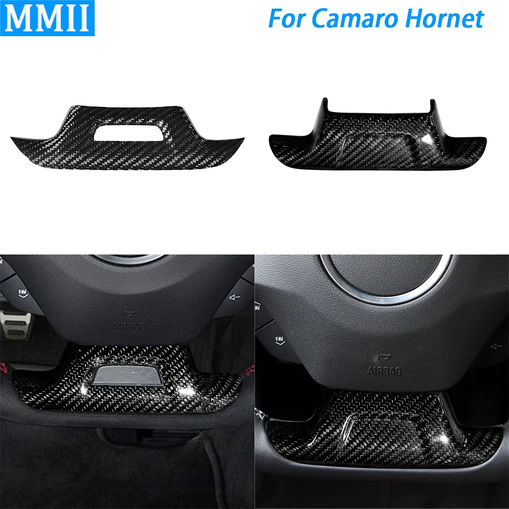 For Camaro Hornet 2016-2020 Real Carbon Fiber Steering Wheel Panel Chin Cover Decorative Car Interior Retrofitting Accessories