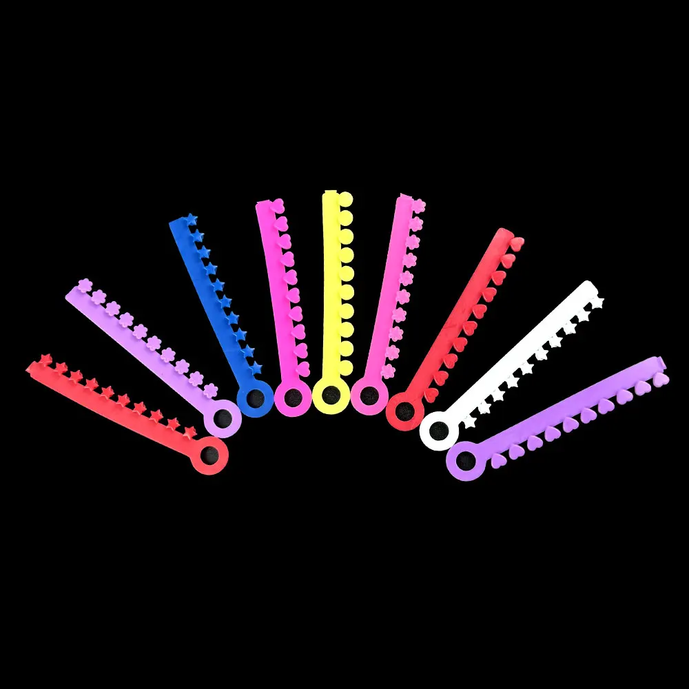 20Sticks/Bag Dental Colors Orthodontic Elastic Rubber Straps Braces Rubber Rings Dentistry Orthodontic Treatment Materials