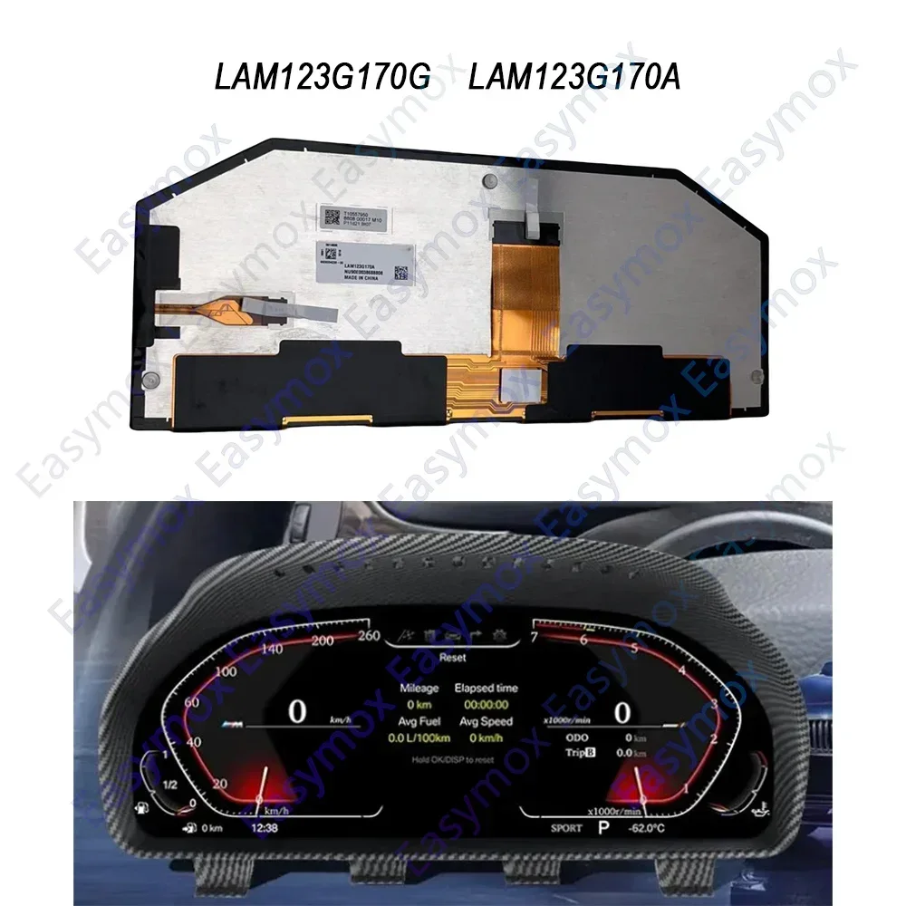 

For BMW 5 Series E60 E61 E63 E64 2003-2009 Upgraded Digital Dashboard Panel Speedometer 12.3 Inch LCD Display