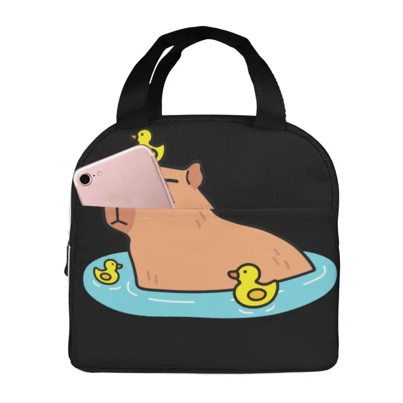 Cartoon Capybara hot lunch bag Female Male Office Student bento Storage Insulated bag Fun thickened insulated bento bag