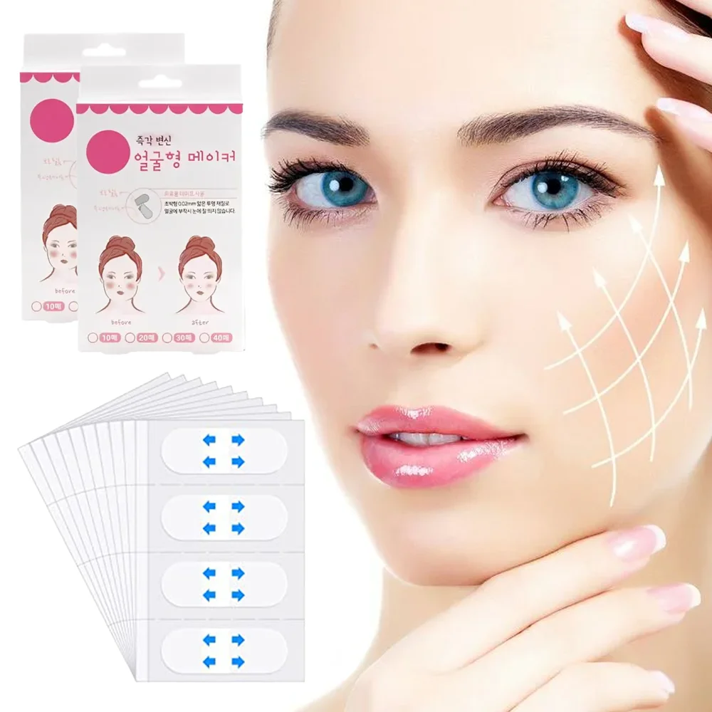 Unsichtbares Facelift-Klebeband, wasserdichtes V-Gesichtsklebeband, Facelift-Klebeband, Entfernungsaufkleber, Stirn, Hals, Kinnlift-Werkzeuge