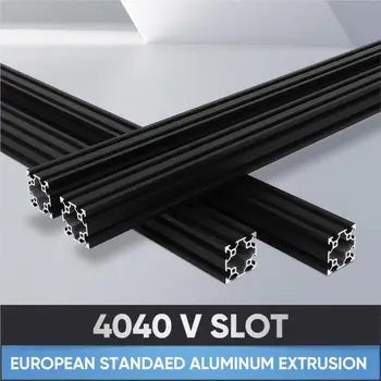 Perfil de extrusión de aluminio 4040 con ranura en V, 4 unidades, estándar europeo, anodizado, para impresora 3D y CNC DIY, longitud 50-550 mm. 6 best sales Perfil de aluminio 4040 - №5
