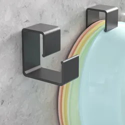 Bathroom Space Aluminum Wall-mounted Storage Washbasin Hooks Kitchen Self-adhesive Hanging Washbasin Suction Cup Holder Racks