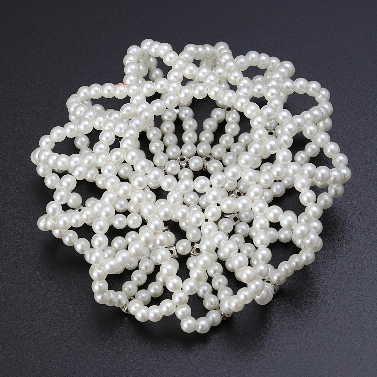

Elegant Pearl Hair Snood Handmade Crochet Hairnet for Women Dancers Perfect Accessory for Formal Events Summer Use White