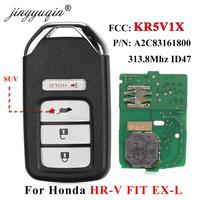 jingyuqin Smart Remote SUV Car Key 313.8Mhz For Honda HR-V FIT EX-L 2016-2018 CRV 2015-2016 ID47 Chip KR5V1X 314MHz FSK 4BTN FOB