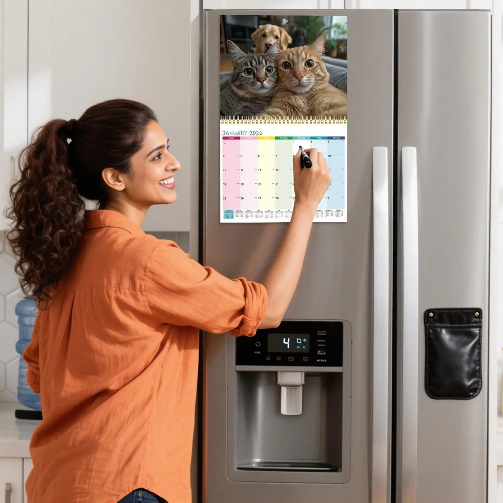 

Cat Calendar 2026 12-Month Cat-Themed Planning Calendar Animal Theme Wall Planner For Home Office School Living Room Bedroom