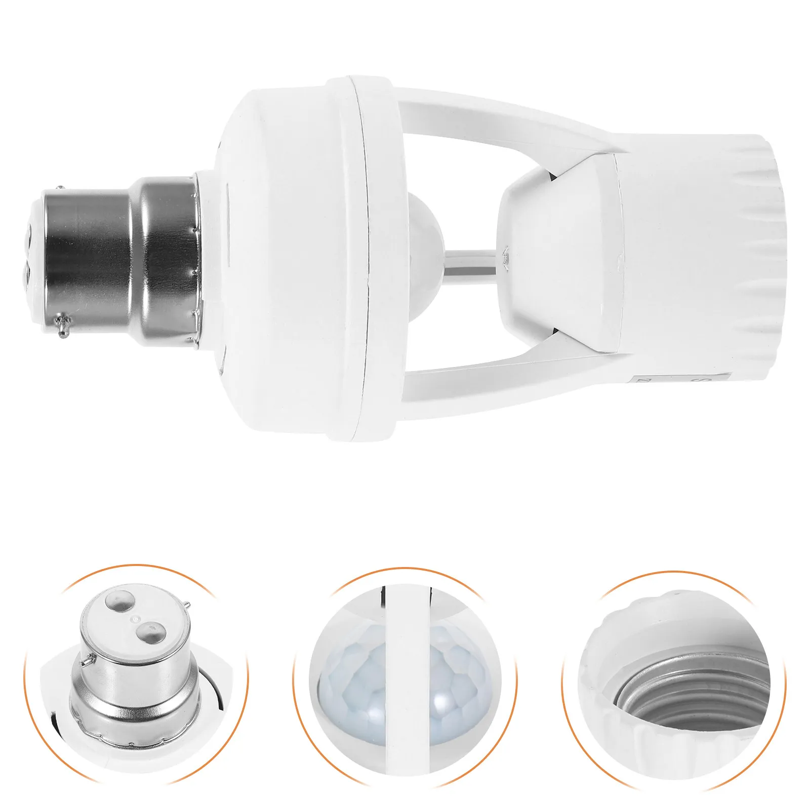 

1 шт. Адаптер для лампы E27 с инфракрасным датчиком, переходник B22 на E27, автоматическое включение, легкая установка, диммируемый, дневной свет