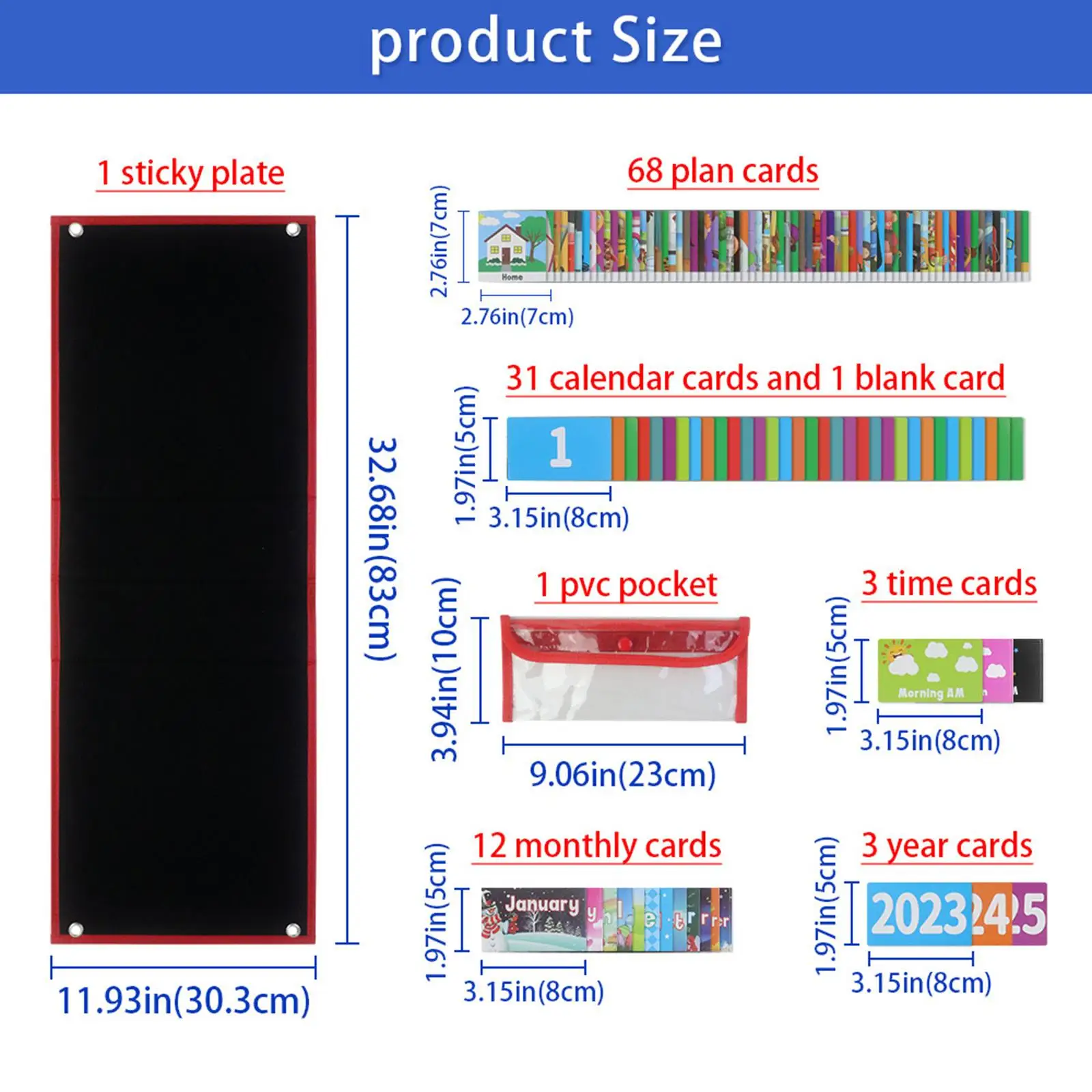 Visual Schedule Calendar Sturdy Pocket Chart for Classroom School Teacher