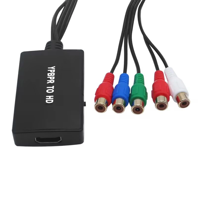 KANKEIRR 1080P Component to HD-Compatible Converter YPBPR RGB +  R/L Audio to HD-Compatible Adapter  5RCA to HD-Compatible