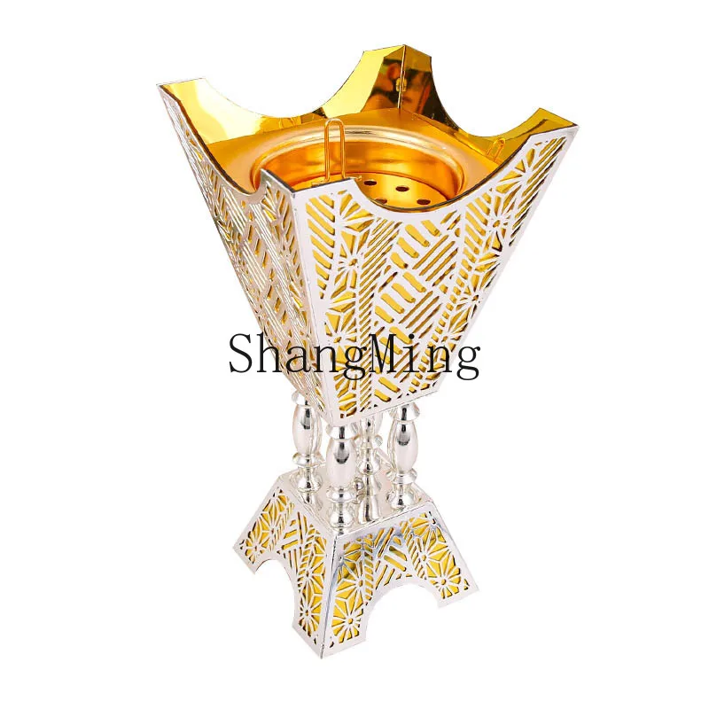 

PYH new literary and retro style incense burner creative light luxury style gold iron hollow incense handicraft