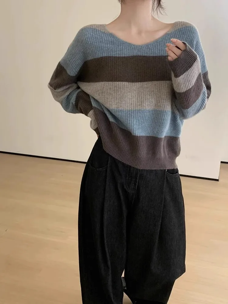 

Casual Long Sve Knitted Top Women's Base Layer irt Commute Anti-Aging Upper Apparel Loose Fit Versatile Autumn Faion