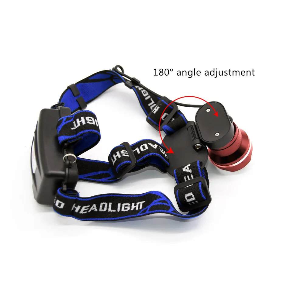 LED RJ-2190 Headlamp 1000LM 4-Mode Zoom Powerful Headlight Rechargeable 18650 Waterproof Head Flash Torch Camping Hunting