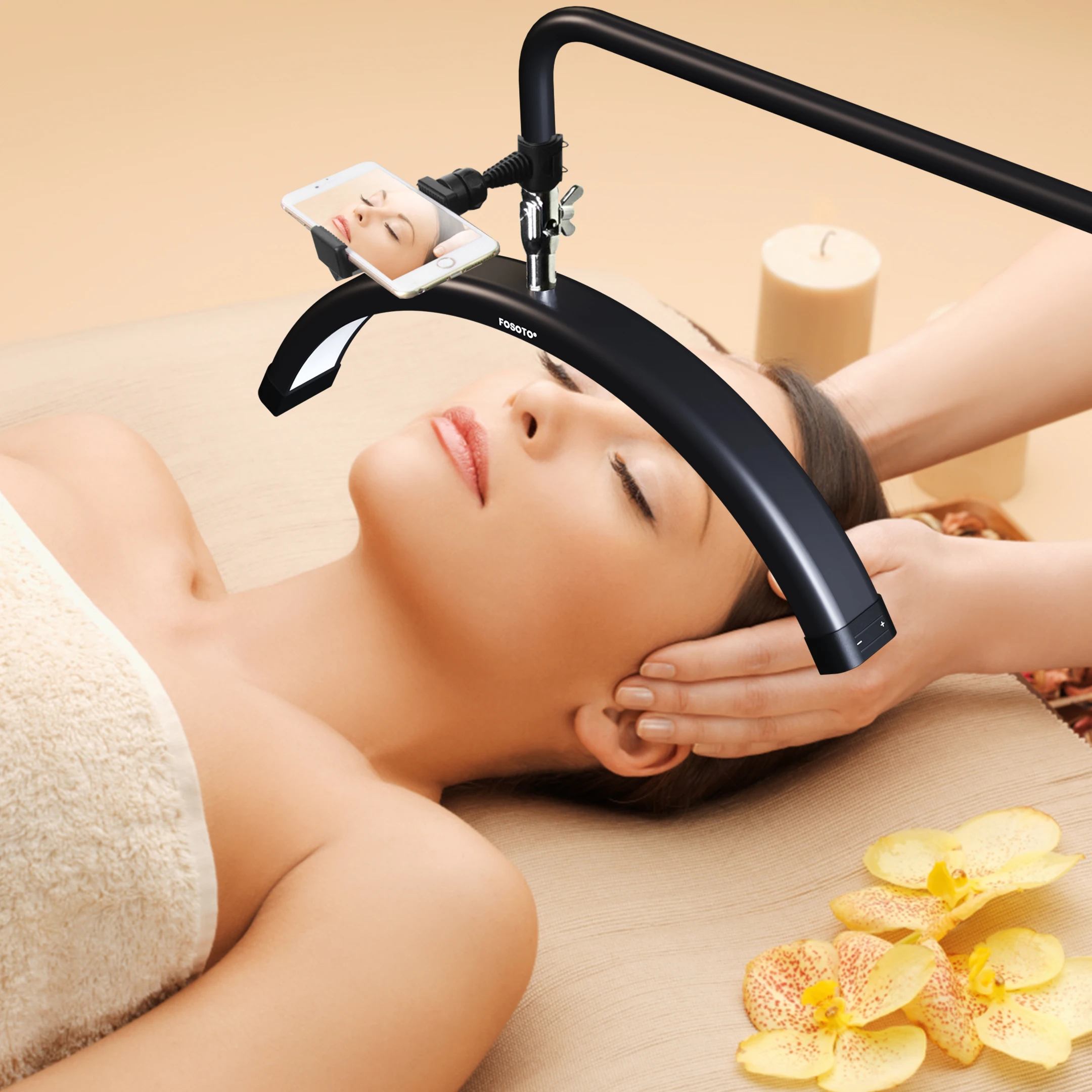 

FOSOTO FT-Y8II 45w Multi-directional Half-Moon Lash Light For Makeup Beauty Salon Eyebrow Lash extension photograph Fill light