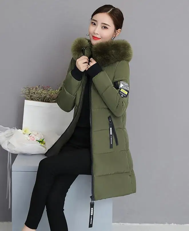 Women Winter Fashion Long Cotton Parkas Woman Winter Jacket Women Coats for Women Warm Slim-fit Hooded Jacket for Women