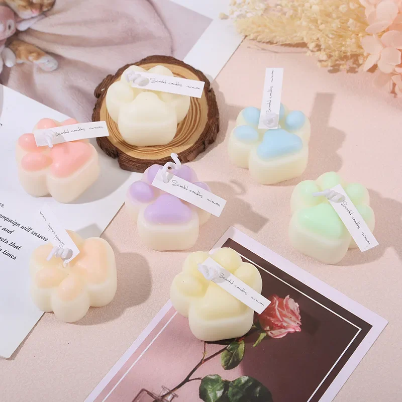 Vela perfumada con garra de gato, velas creativas DIY de aromaterapia para cumpleaños, adornos para sala de estar y dormitorio, decoración del hogar, 1 ud.
