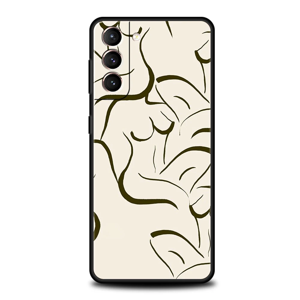 Often Line Drawing Abstract Art Love Phone Case For Samsung S24 S23 S22 S20 S21 FE Ultra S24 S23 S10 S10E S9 S8 Plus 5G TPU Bags