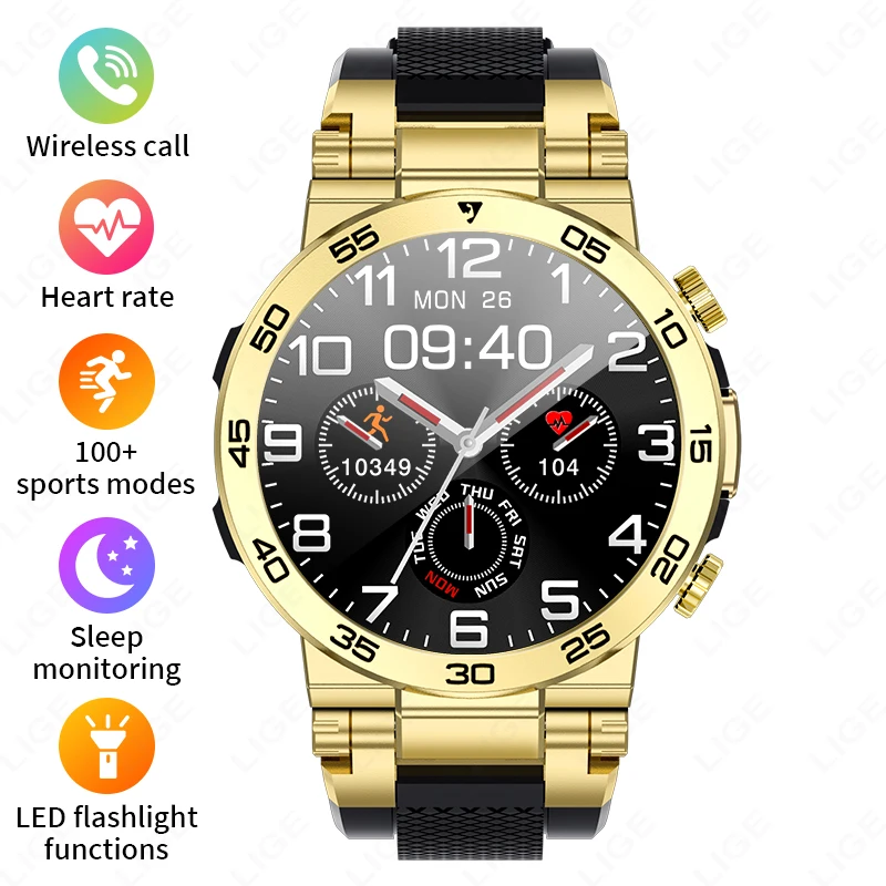 2025LED Bluetooth-oproep Smart Watch Heren Buitensporten Volledig touchscreen Gezondheidsmonitoring Waterdichte smartwatch voor IOS Android