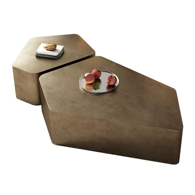 

Легкий роскошный современный бронзовый журнальный столик специальной формы для гостиной, бы меня, многоугольник, средневековый стиль