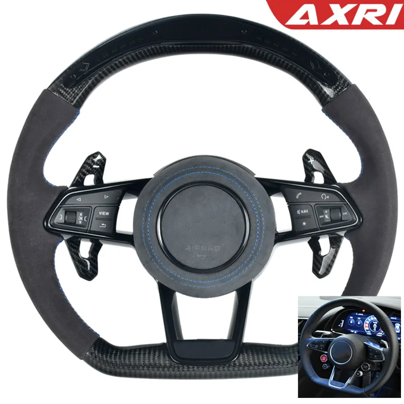 

Customized Carbon Fiber Steering Wheel Perforated Leather FitFor Audi R8 TTS TT A3 A4 A5 A6 A7 S3 S4 S5 S6 S7 2006-2021 Models