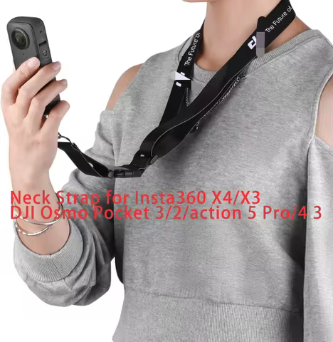 Adjustable Lanyard Sling Belt Neck Strap for Insta360 X5/X4/X3/ONE X2/DJI Osmo Pocket 3/2/action 5 Pro/4 3/OM4 OSMO Mobile 3 2