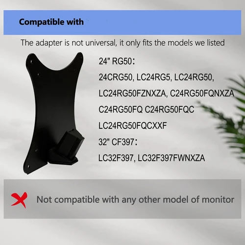 Imagen 2 del producto Nuevo Soporte de Pared para Samsung 24CRG50 C24RG50FQ LC32F397 LC32F397FWNXZA, Adaptador VESA para Monitores de 75x75 y 100x100, para Brazos y Soportes
