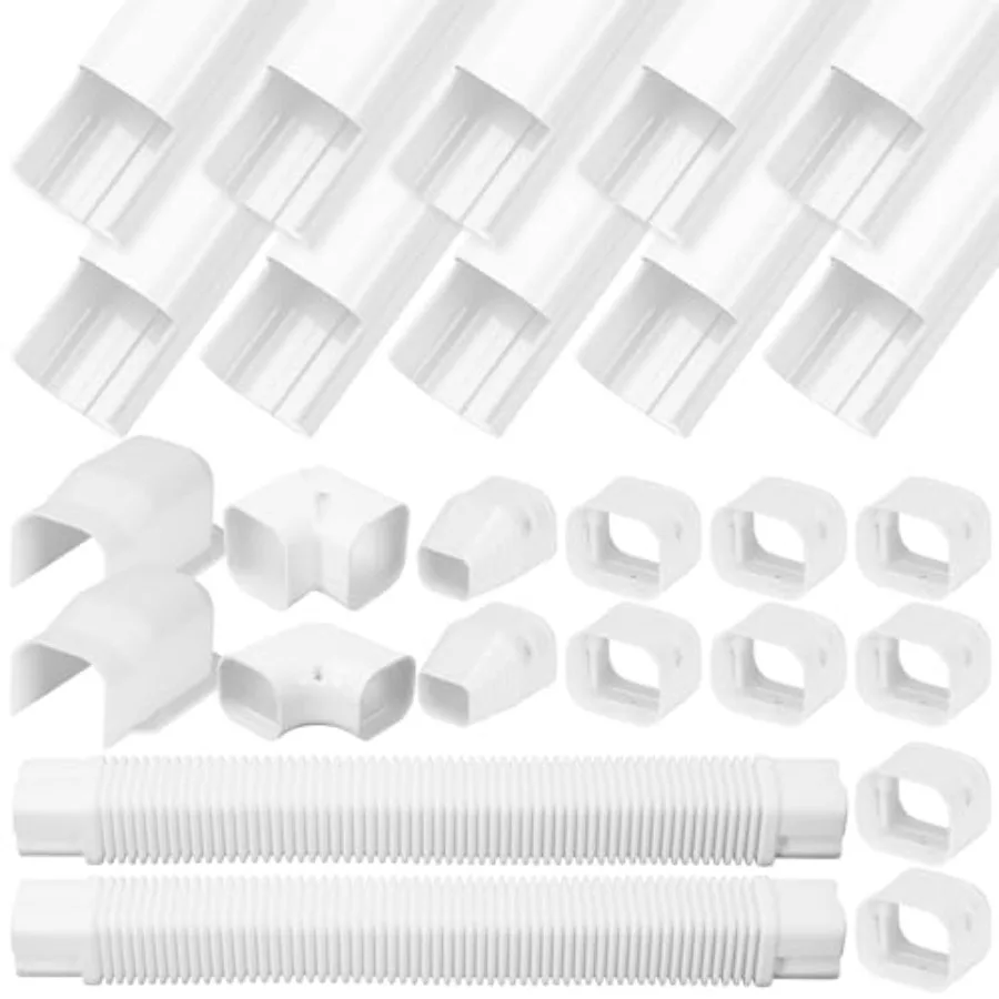 

20Feet L Mini Split Line Set Cover Kit, Air Conditioner Decorative PVC Line Cover Kit for Mini Split AC and Heat Pumps