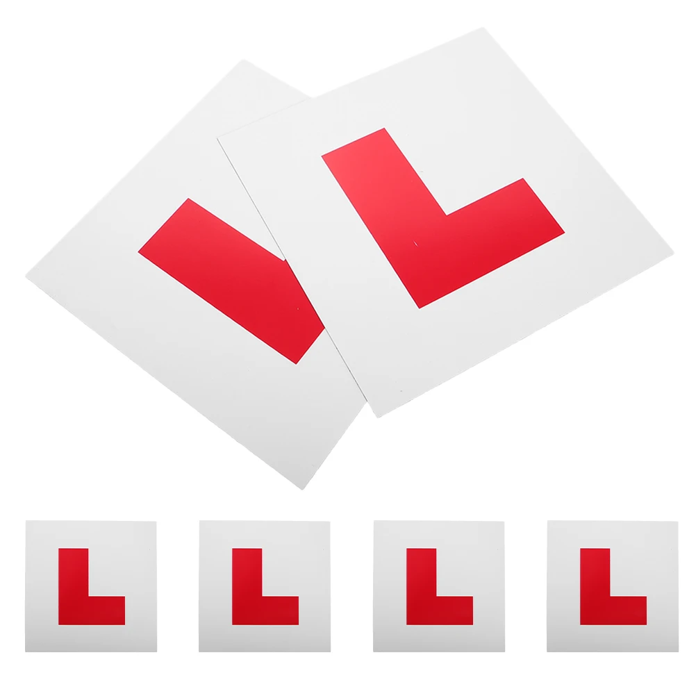 

6pcs Magnetic Car L Plates Pvc Reflective Learner Driver Signs Student Novice Stickers Easy Install Reusable Vehicle Front Back