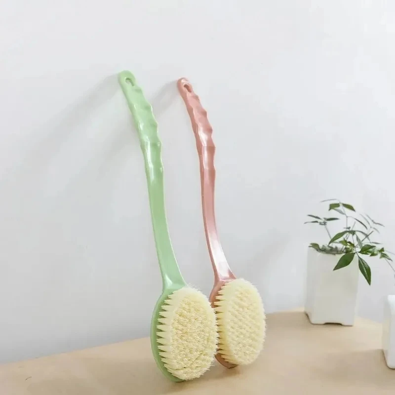 1pc Long Handle Bath Brush Soft Body Scrub Skin Massager Shower Scrubber Body Cleaning Brush Exfoliation Bathroom Accessories