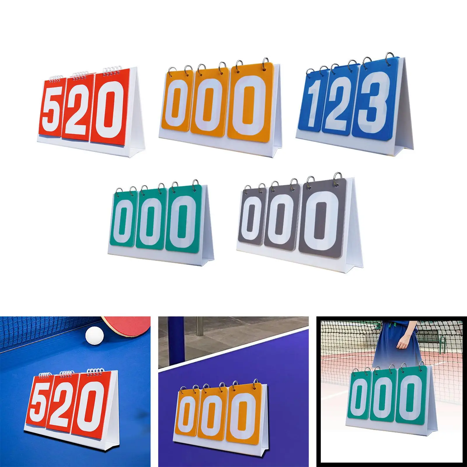 Score Counter Score Keeper Multipurpose Tabletop 3 digits Flip Number Score Board Table Score Flipper for Basketball Baseball