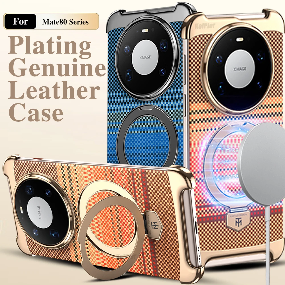 

Кожаный магнитный чехол для телефона HUAWEI Mate 80 Pro MAX Mate80, безграничный дизайн, чехол-подставка с текстурой из углеродного волокна премиум-класса