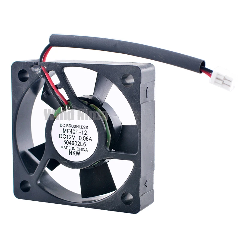 MF40F-12 Ventilador de Refrigeração para Alimentação, Silencioso Ventilador Axial, 4cm, 40mm Ventilador, 40x40x10mm, DC12V, 0.06A, 2pin, 5500rpm