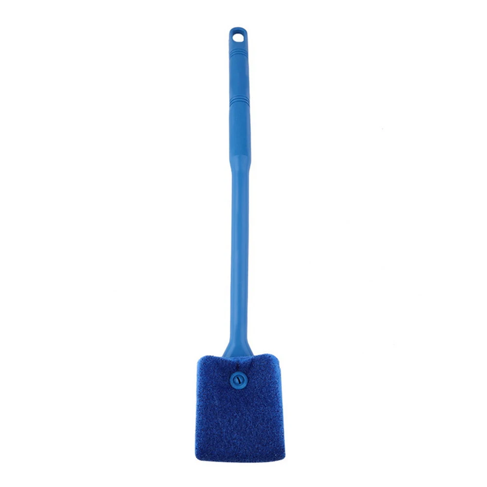 

Aquarium Fish Tank Cleaner Blue Plastic Brush 400x65x35mm Double Sided Scrubber Sponge for Freshwater Saltwater Non Slip Handle