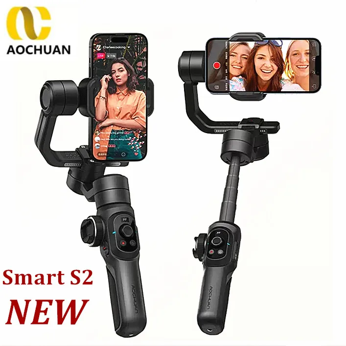 

AOCHUAN Smart 2S 3-Axis Handheld Gimbal Stabilizer With Led Fill Light for Smartphone iPhone Phone