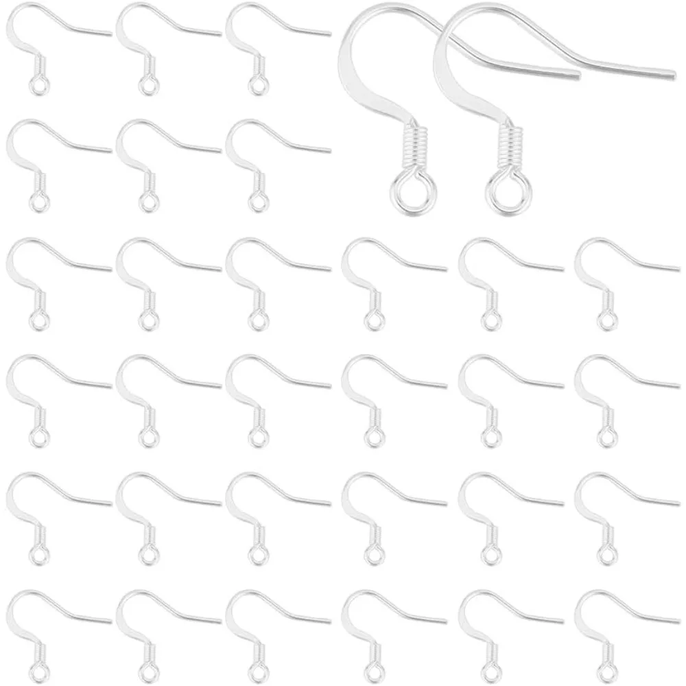 

80 шт. крючки для сережек из нержавеющей стали, ушная проволока с петлями, крючки для проволоки, серебряные крючки для сережек, металлические крючки для сережек со спинкой