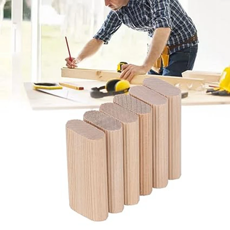 Domino Wooden Dowel Connectors, Beech Wood Plugs, Woodworking Furniture Splicing Connectors Durable Easy Install