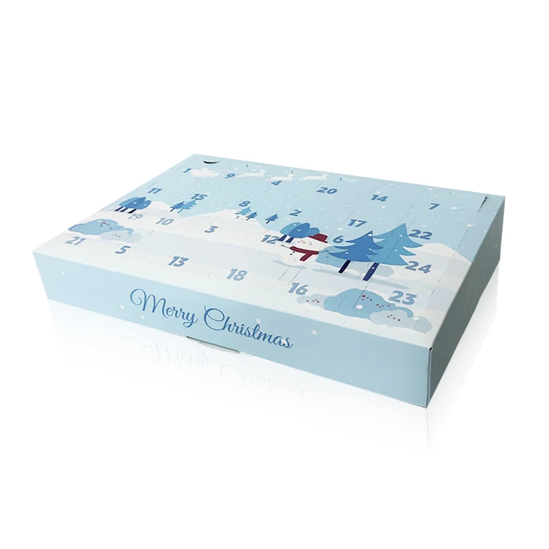 Customization.Christmas Paper Empty 12 Day Advent Calendar Packaging for Pets Candles Chocolate Cookie
