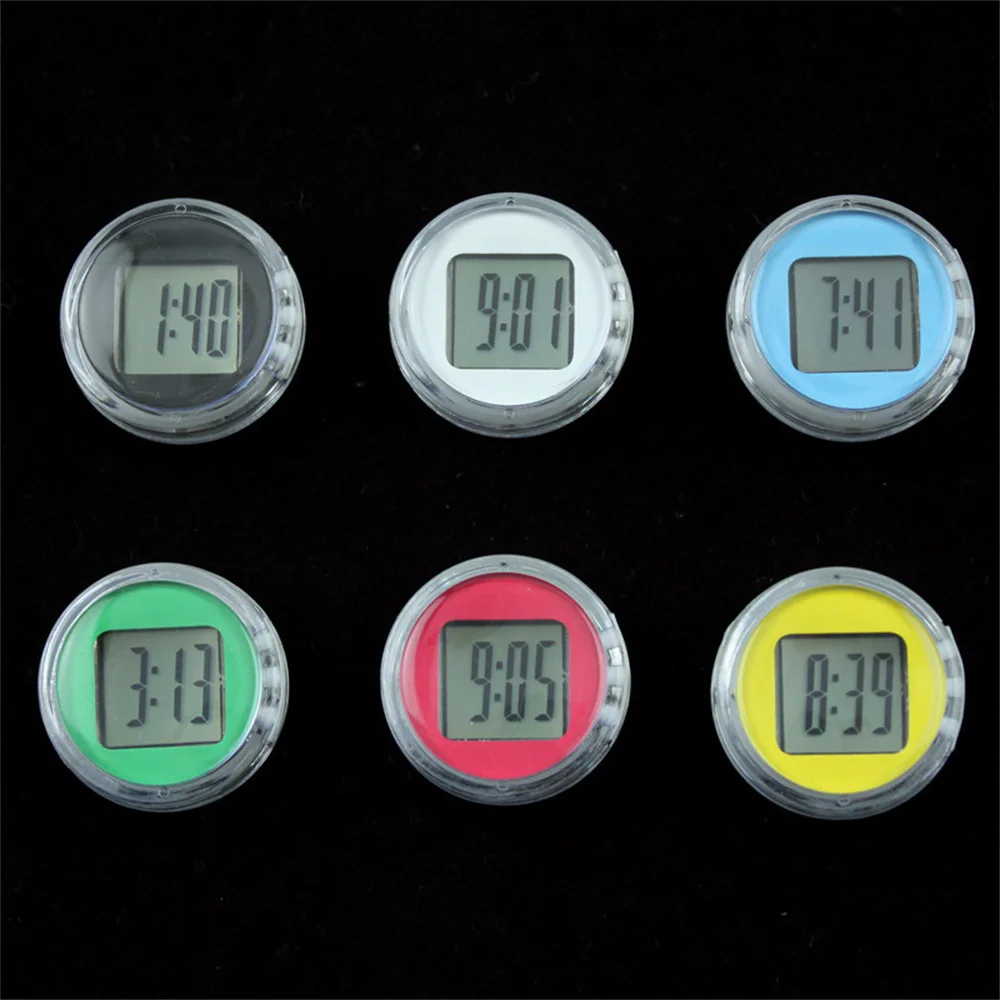 1Pcs Mini Waterproof Motorcycle Bike Sticky Digital Display Clock Watch Motorcycle Decoration Auto Car Interior Accessories