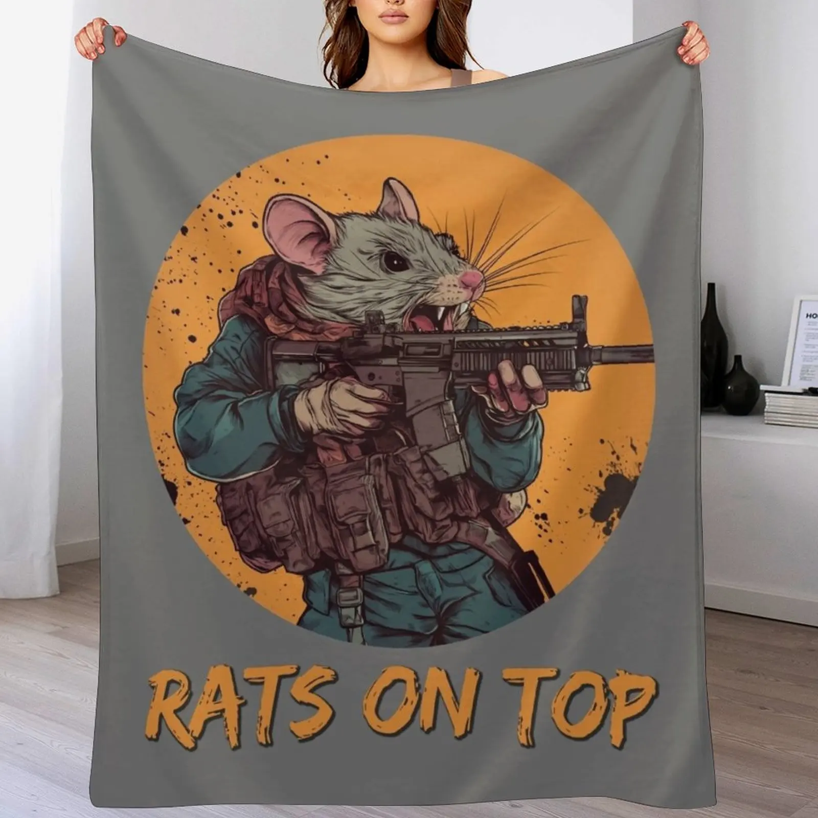 

Escape From Tarkov Rat Attack Gang Throw Blanket Thin Soft Blanket for Summer Night Sleeping