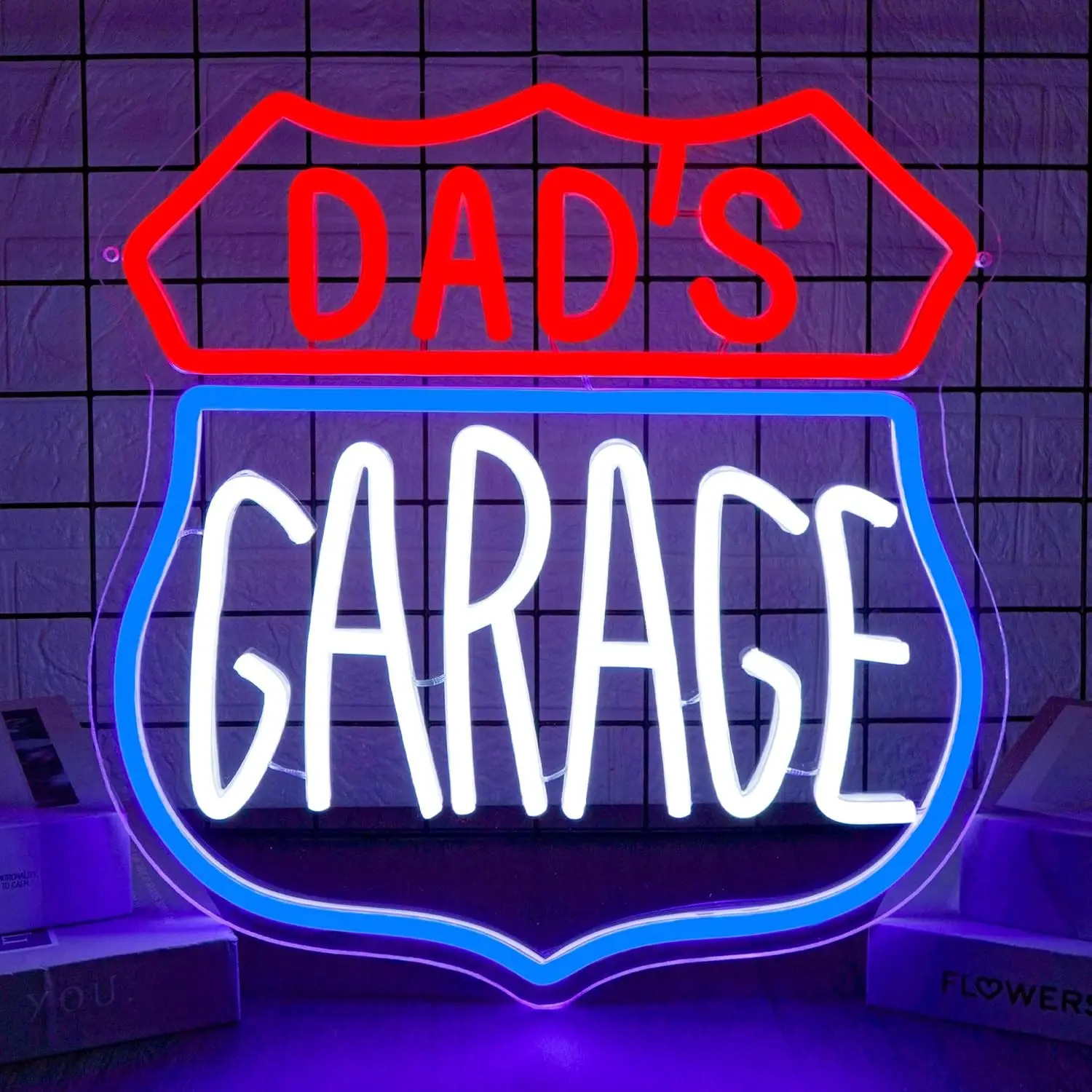 

Папа's Garage Неоновая вывеска USB с регулируемой яркостью Светодиодная лампа для авторемонтной мастерской Украшение спальни personnalisé Подарочный ночник