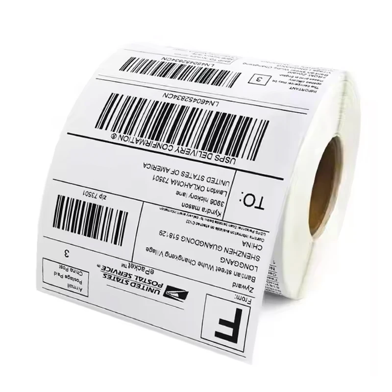 4x6 Fanfold Direct Thermische Barcode Label stickers Papierrol Witte blanco lijm 100*150*500 of 100*150*320 of 100*100*500