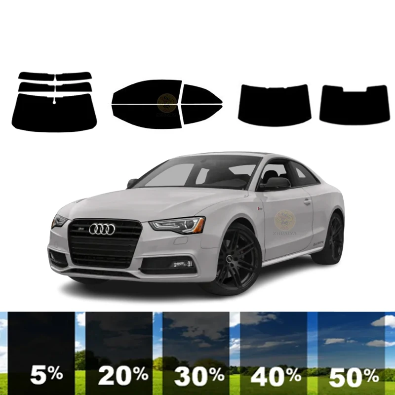 precut Removable Window Tint Film For Car 100% UVR 5%-70%VLT Heat Insulation Carbon ﻿For AUDI S5 2 DR COUPE 2008-2017