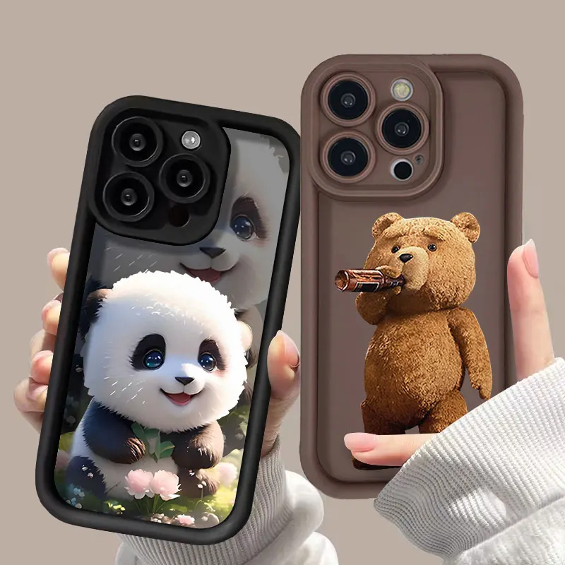 Panda Phone Case For Samsung A55 5G A16 A15 A54 A35 A34 A06 A05 A05s A25 A24 A23 A53 A52s A14 A13 A12 A73 A33 A32 Soft TPU Cover