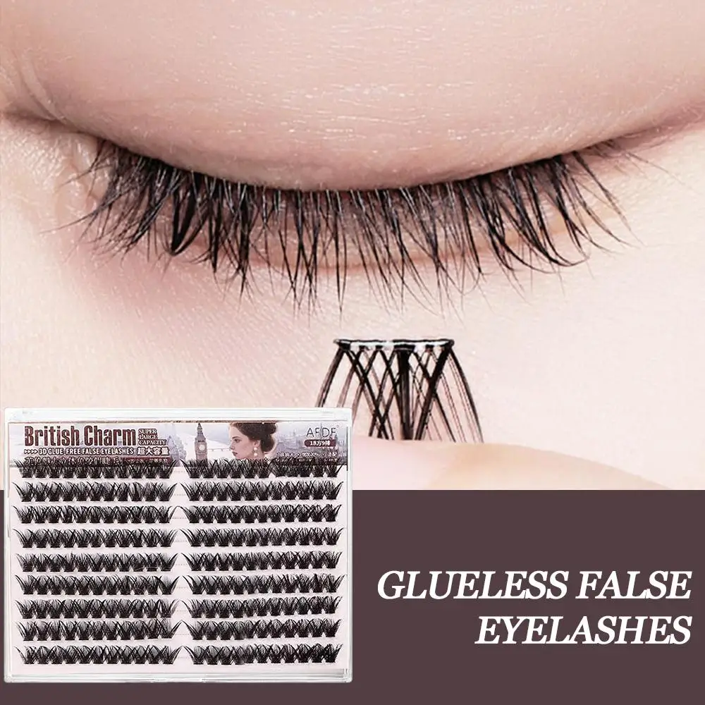 Cílios postiços sem cola de grande capacidade segmentados autoadesivos grossos fofos em quadrinhos singlecluster ferramenta de maquiagem de cílios autoadesivos